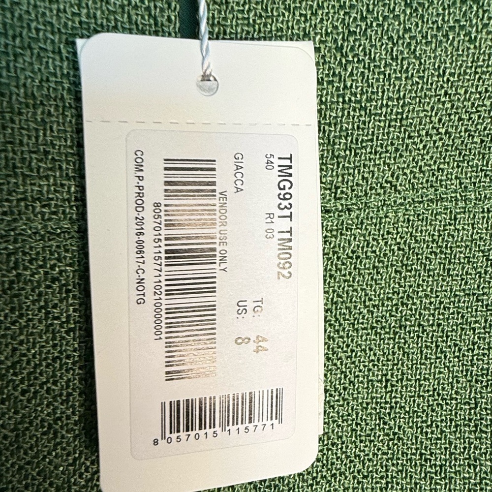 NWT ARMANI COLLEZIONI Green Cropped Blazer Jacket US 8 - Picture 3 of 11